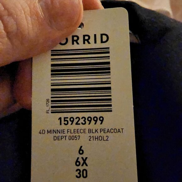 6X 30W Torrid Black Minnie Mouse Pea Coat Disney Fleece Knit Embroidered Jacket - Picture 7 of 8